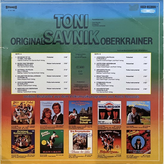 Original Toni Savnik Oberkrainer ‎– Die Musik Ist Da