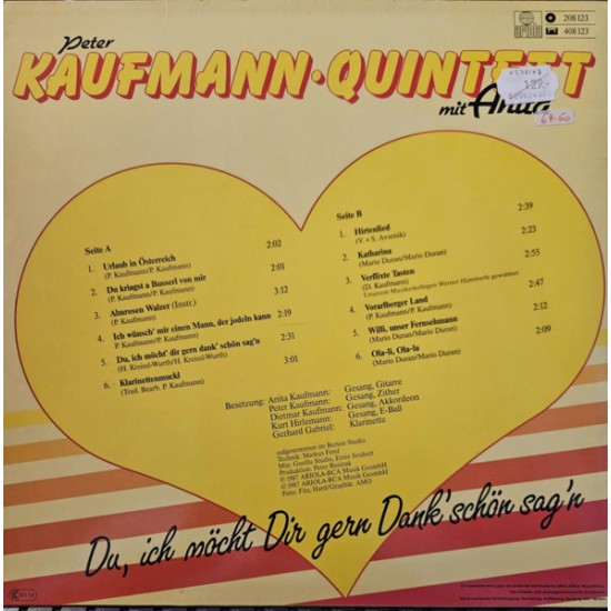 Peter Kaufmann Quintett mit Anita – Du, Ich Möcht Dir Gern Dank'schön Sag'n
