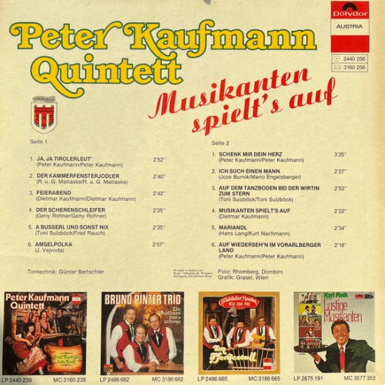 Peter Kaufmann Quintett – Musikanten Spielt's Auf
