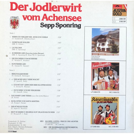 Sepp Sponring – Der Jodlerwirt Vom Achensee