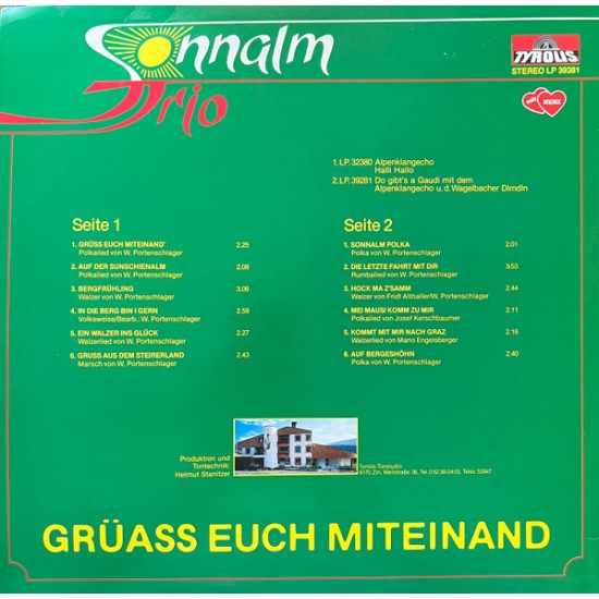 Sonnalm Trio ‎– Grüass Euch Miteinand