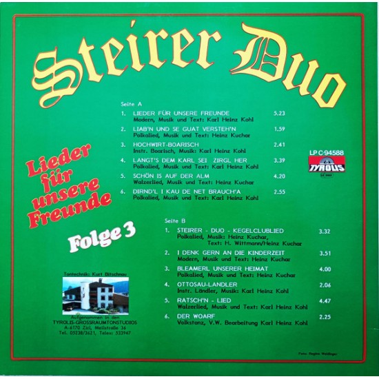 Steirer Duo ‎– Lieder Für Unsere Freunde - Folge 3