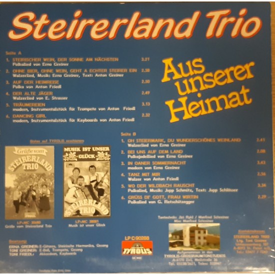 Steirerland Trio ‎– Aus Unserer Heimat