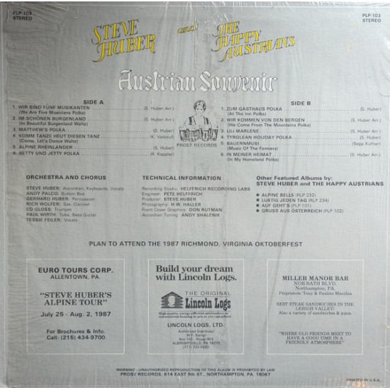 Steve Huber And The Happy Austrians – Austrian Souvenir