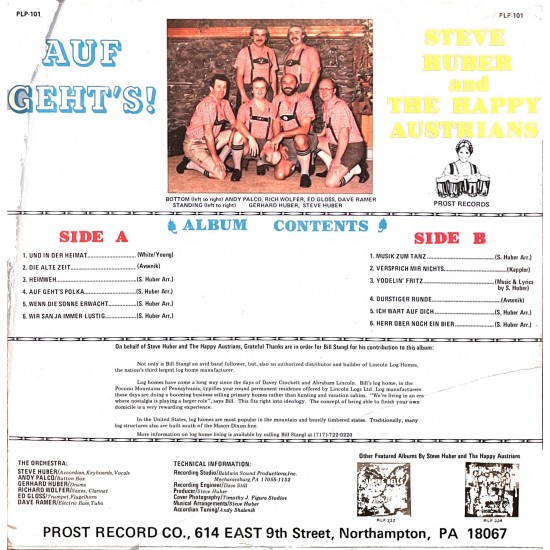 Steve Huber and The Happy Austrians ‎– Auf Geht's
