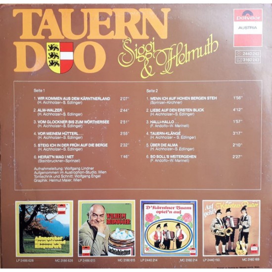 Tauern Duo, Siggi Und Helmuth ‎– Tauern Duo, Siggi Und Helmuth