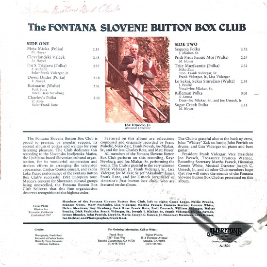 The Fontana Slovene Button Box Club – Na Stare Harmonike