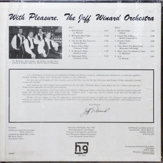 The Jeff Winard Orchestra ‎– With Pleasure