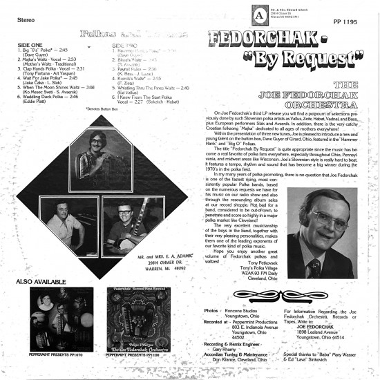 The Joe Fedorchak Orchestra ‎– Fedorchak By Request