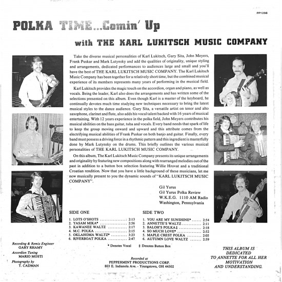 The Karl Lukitsch Music Company - Polka Time...Comin'Up