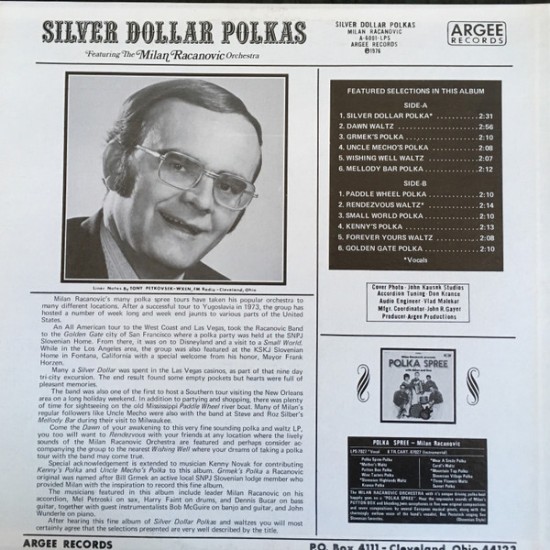 The Milan Racanovic Orchestra ‎– Silver Dollar Polkas