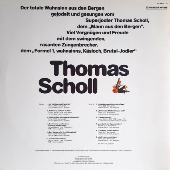 Thomas Scholl ‎– Der Formel 1, Wahnsinns, Käsloch. Brutal-Jodler