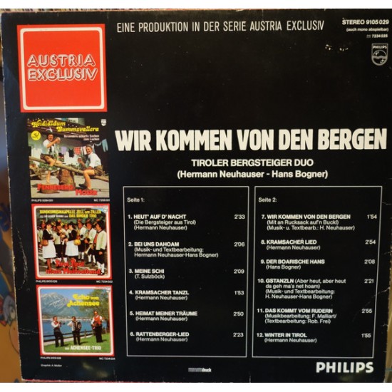 Tiroler Bergsteiger Duo ‎– Wir Kommen Von den Bergen