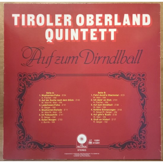 Tiroler Oberland Quintett – Auf Zum Dirndlball