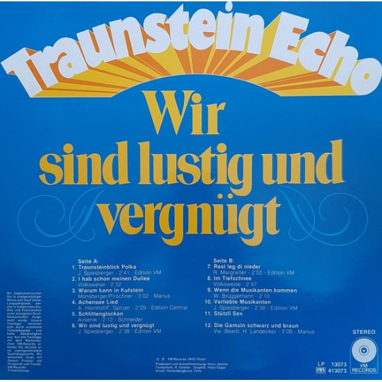 Traunstein Echo ‎– Wir Sind Lustig Und Vergnügt!