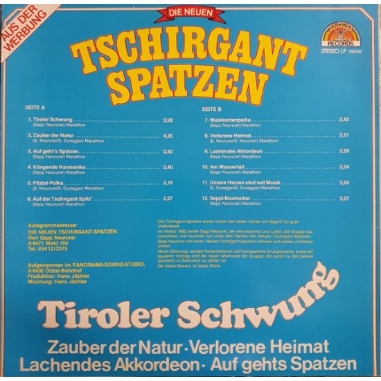 Tschirgant Spatzen ‎– Tiroler Schwung