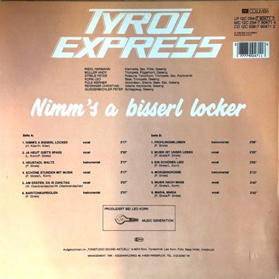 Tyrol Express ‎– Nimm's a bisserl locker