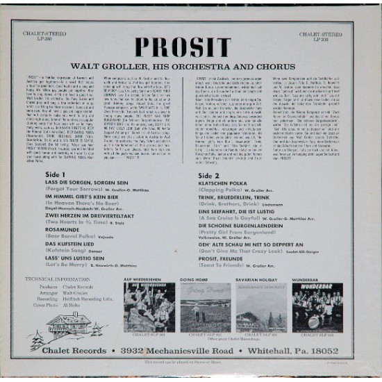 Walt Groller And His Orchestra – Prosit