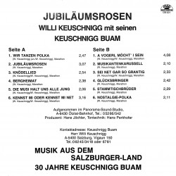 Willi Keuschnigg Mit Seinen Keuschnigg Buam ‎– Jubiläumsrosen (30 Jahre Keuschnigg Buam)