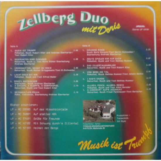Zellberg Duo Mit Doris ‎– Musik Ist Trumpf