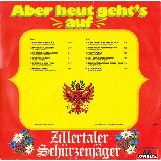 Zillertaler Schürzenjäger ‎– Aber Heut Geht's Auf