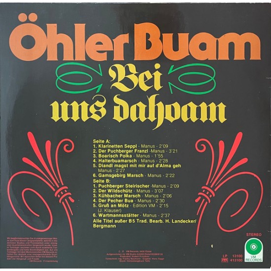 Öhler Buam ‎– Bei Uns Dahoam